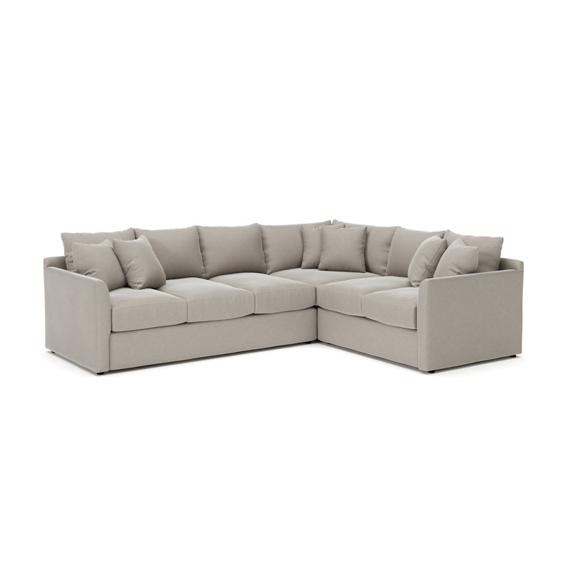 Canapé modulaire Cecelia, Orienté vers la droite, Tissage natté lin Drusky Sustain®