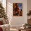 Toile brune de Noël avec un chat orange et un chat orange-1807479959