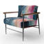 Fauteuil d'appoint bleu et rose Spatula Abstract-921466212