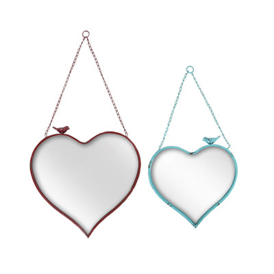 2 Piece Heart-Shaped Mirror Set