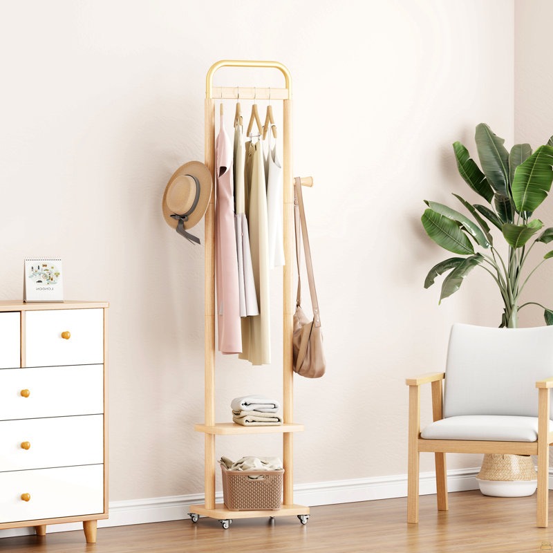 Portemanteaux en bois massif 15,7 * 11,8 * 71 po Protection de l'environnement solide facile à assembler magnifique peut être placé dans la chambre / entrée / salon