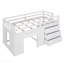 Lit mezzanine simple avec armoire et tablette - blanc-844363688