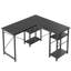 Aaleeyah L Shaped Farmhouse Computer Desk, 75 Inch Reversible Corner Office Desk with Shelves-270443118
