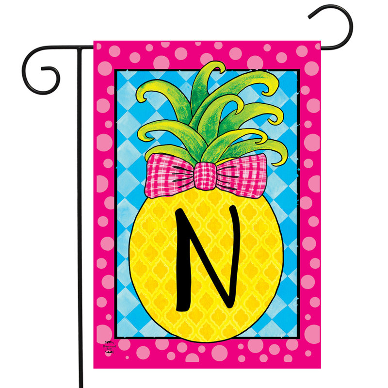 Drapeau de jardin ananas monogramme lettre N