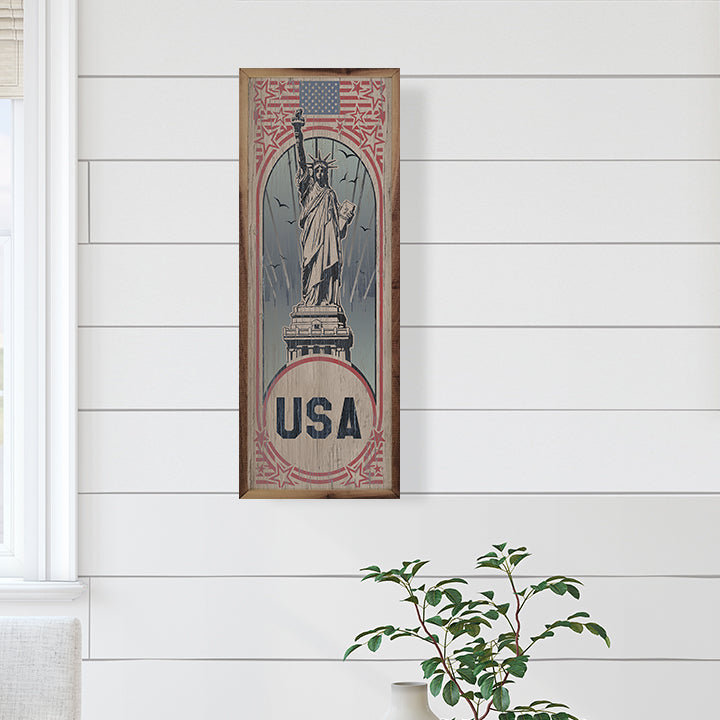 Affiche rétro des États-Unis, H 24 po x l 8 po