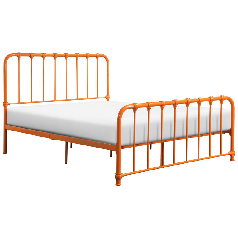 Lit plateforme double en métal avec orange magnétique pour chambre à coucher
