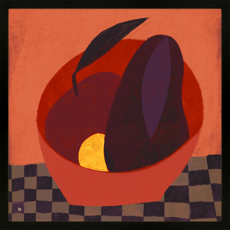 Fruit Basket Painting by StudioM, 30" H x 30" W x 1.25" D, Black