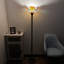 Lampe torche sur pied Tonsey Tiffany rouge / jaune avec fleurs roses l 12 po x P 12 po x H 66 po