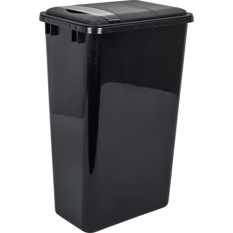 White Lid for 50 Quart Plastic Waste Container, Black