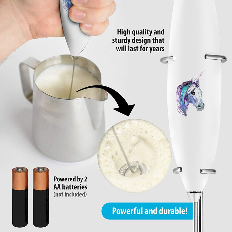 Zulay Kitchen Milk Frother OG with Stand - Unicorn White