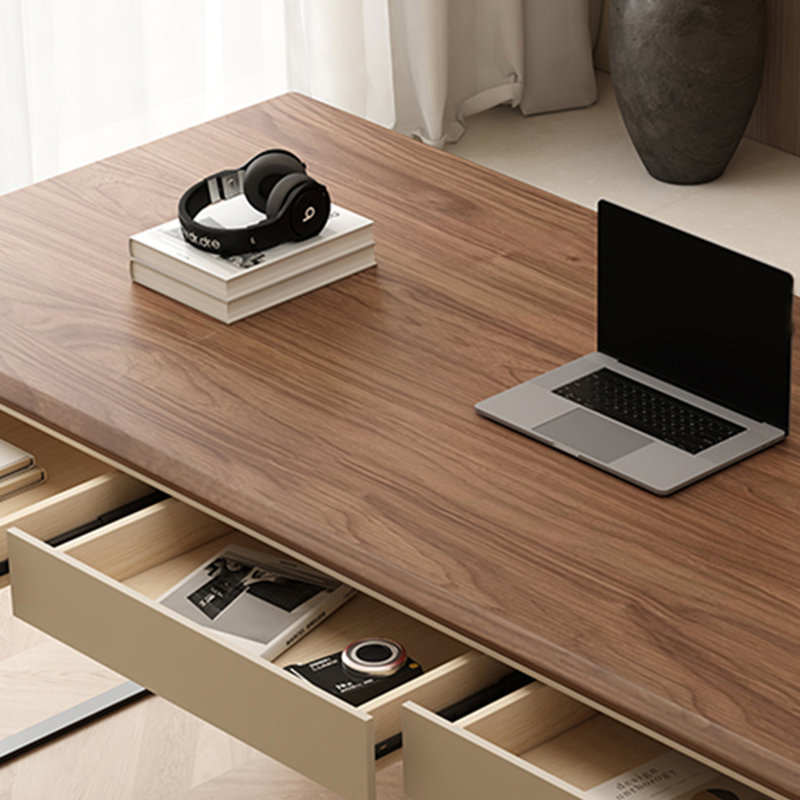 Bureau en bois massif de style rétro, H 29,52 po x l 70,86 po x P 27,55 po