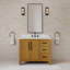 Ensemble de meuble-lavabo autoportant en chêne Sierra de 42 po avec plateau en marbre blanc de Carrare Lattimore (assemblé)-1742163927
