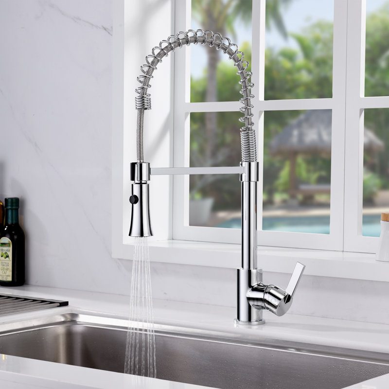 Pull Down Single Handle Kitchen Faucet, Chrome