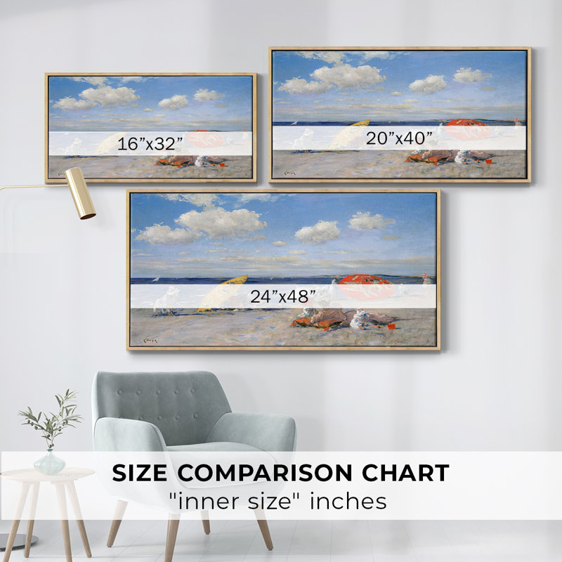 Au bord de la mer - Toile tendue avec châssis, prête à accrocher, Naturel, H 21 po x l 41 po