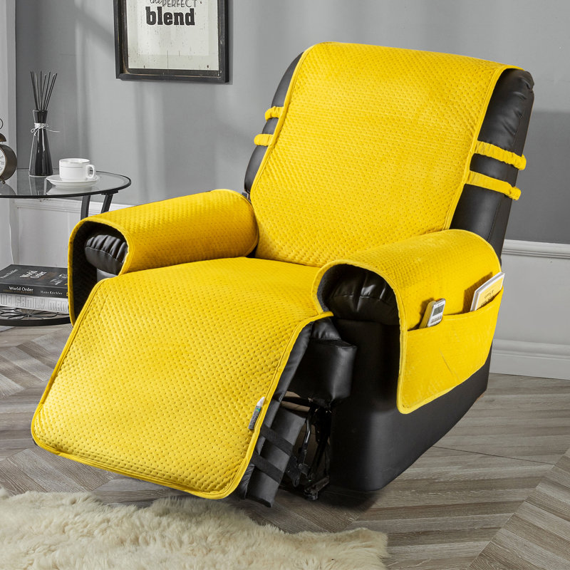 Housse pour fauteuil inclinable à coussins carrés/rectangulaires, H 96 po x l 23 po x P 20 po, Velours gris
