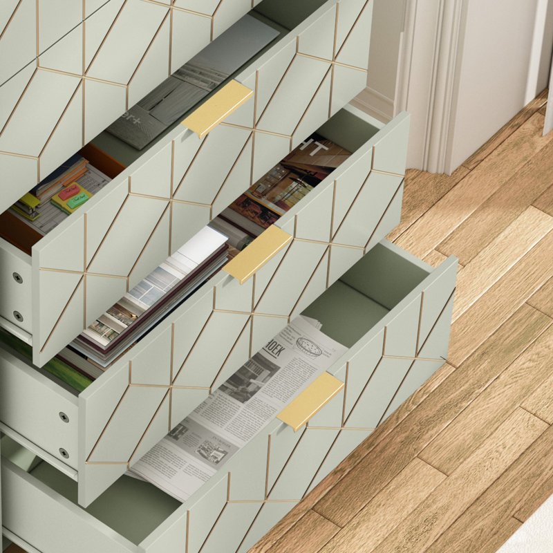 Commode 6 tiroirs Marshayla, Vert