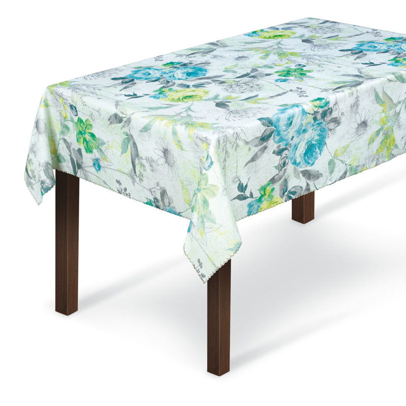 Denzel Tablecloth, Natural/Blue
