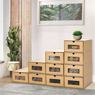 10 Pair Stackable Shoe Storage Box