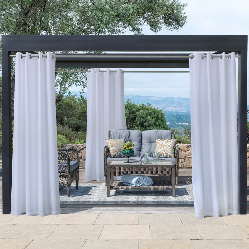 Idalia Semi Sheer Curtain Pair, 50" W x 84" L, White