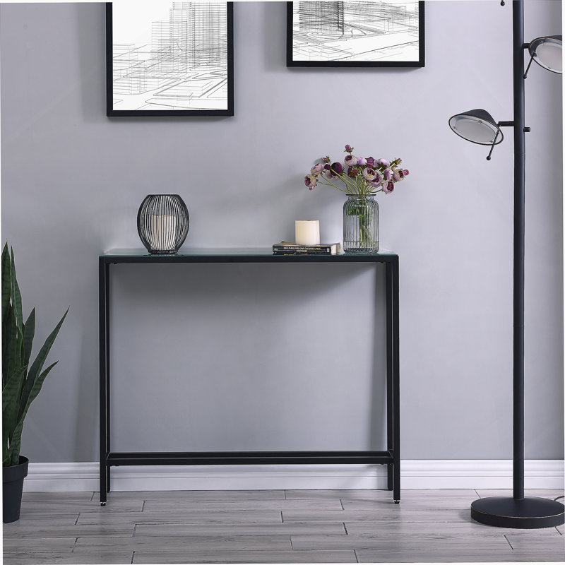 Petite console étroite avec plateau en miroir - élégante et polyvalente pour les petits espaces, pour la présentation et le rangement