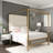 Canopy Bed With Tall Upholstered Headboard,Sturdy Metal Frame,And Elegant Design-967967743-967967618