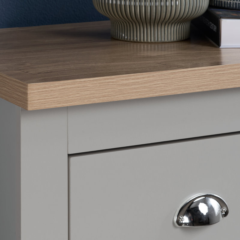 Napanoch 2 Drawer Bedside Table, Grey