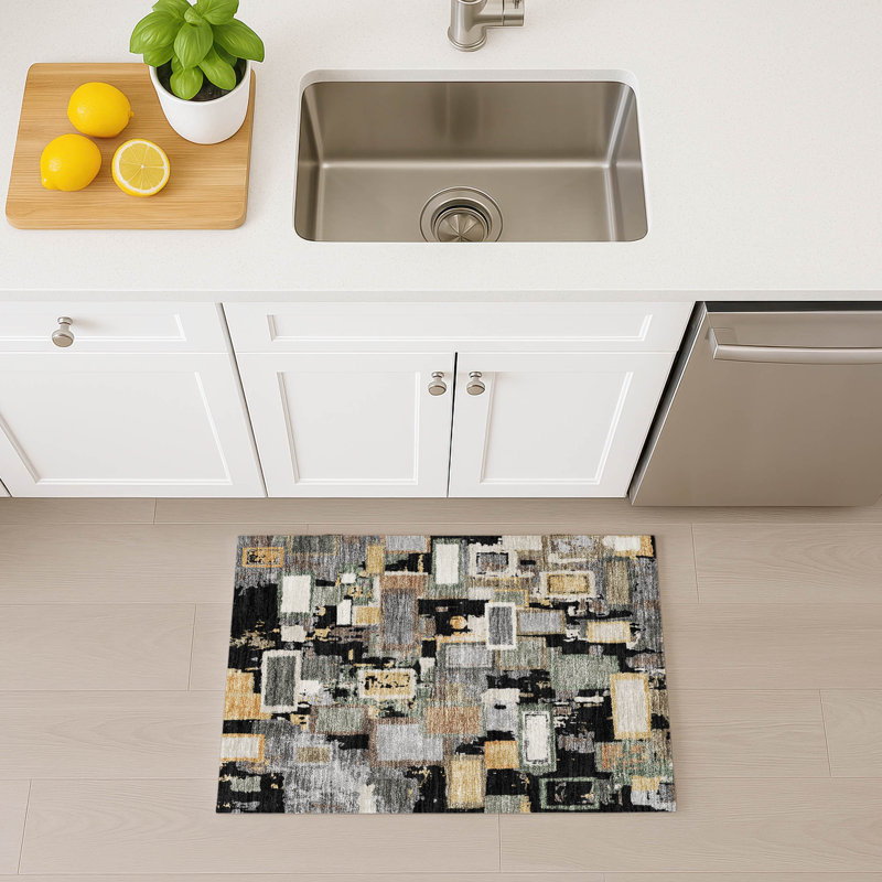 Machine Washable Indoor/Outdoor Boruta ACN2246 Geometric Rug, Rectangle 1'8" x 2'6"