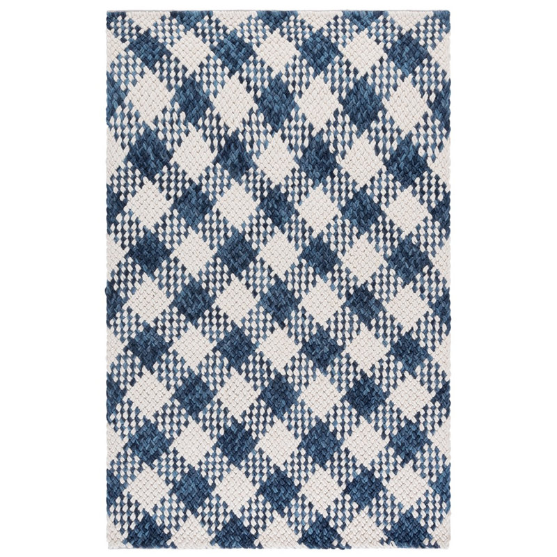 Natural Fiber Couture Handwoven Wool;Cotton Plaid Indoor Rug, Rectangle 3' x 5'