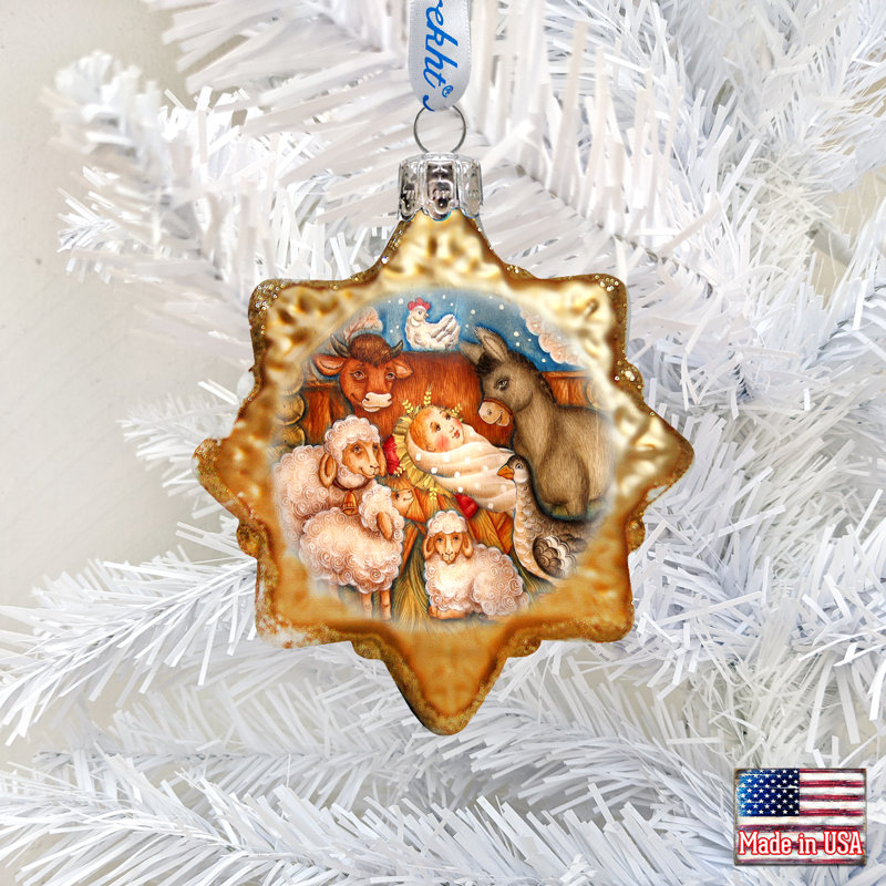 3'' Handmade Glass Holiday Shaped Ornament