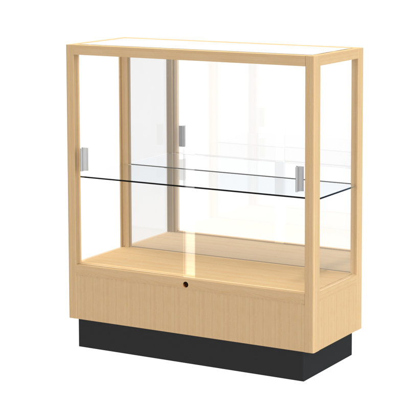 Vitrine de comptoir H 40 po x l 36 po Heritage Series, Plaque de tissu, Cordovan