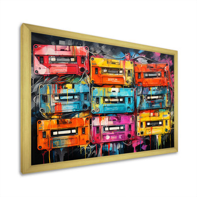 Neon Groove Cassette Tapes II - Cassette Tapes Wall Art