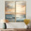 Décoration murale beige et plage dorée Sunset Paradise III - Beige