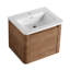 Meuble-lavabo mural avec lavabo en céramique blanche et porte à fermeture douce, emballage KD, contreplaqué-115922340