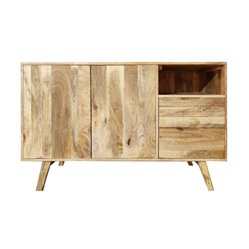 Crowell 120 Cm Wide 2 Drawer Mango Wood Sideboard, Natural