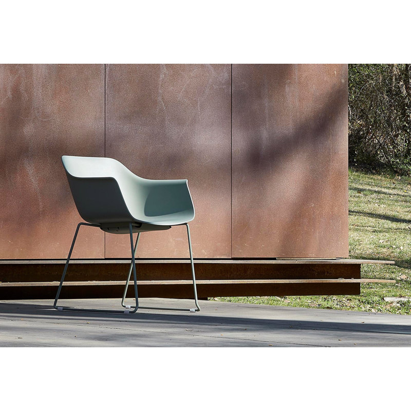 Shape Sled Outdoor Dining Armchair, Retro Blue