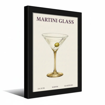 Food & Beverage Martini Glass With Olive On Stick