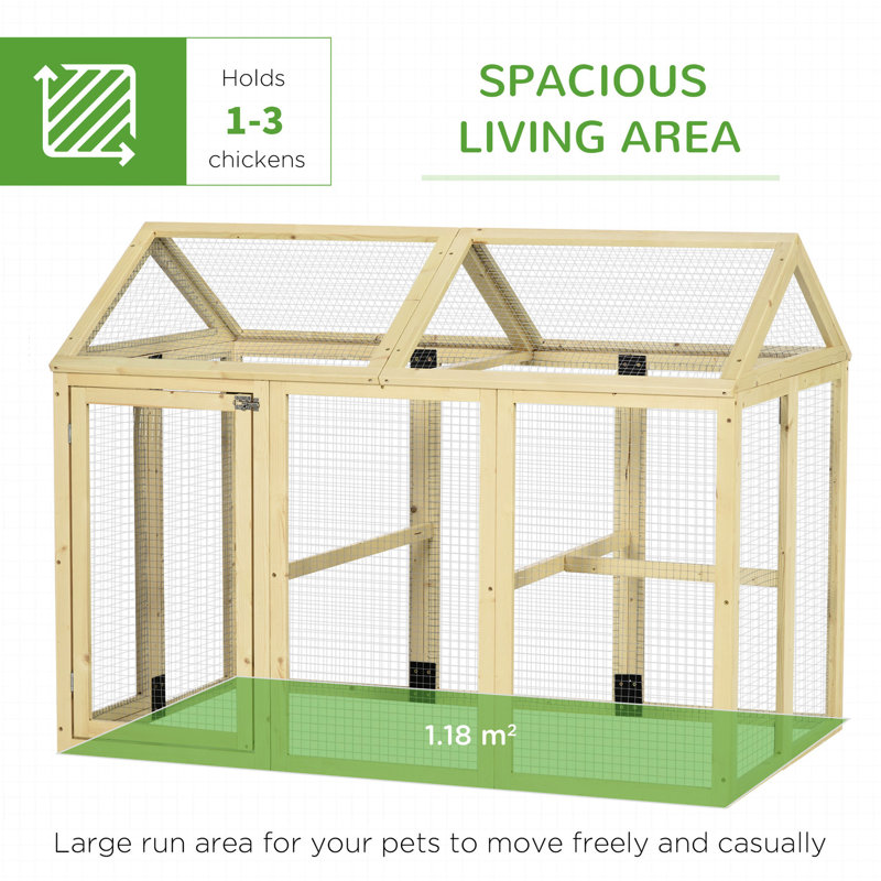 Poulailler en bois, grand pour 1 à 3 poulets, ferme extérieure, combinable, avec portes et perchoirs, peinture de revêtement