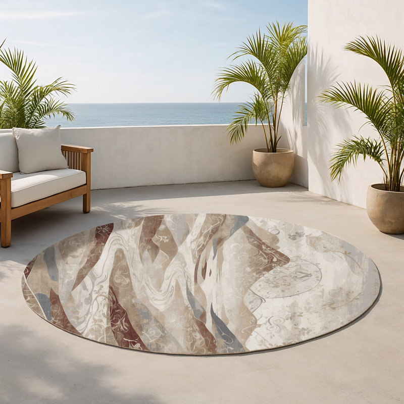 Tapis intérieur et extérieur Amber Grace, Rond 5 pi
