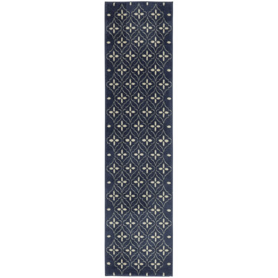 Nourison Essentials Navy/Ivory Indoor/Outdoor Area Rug