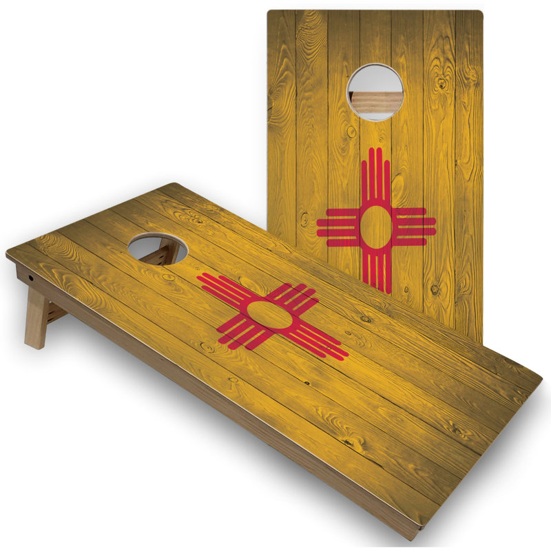 Drapeau du Nouveau-Mexique avec cornhole avec étui et lumières