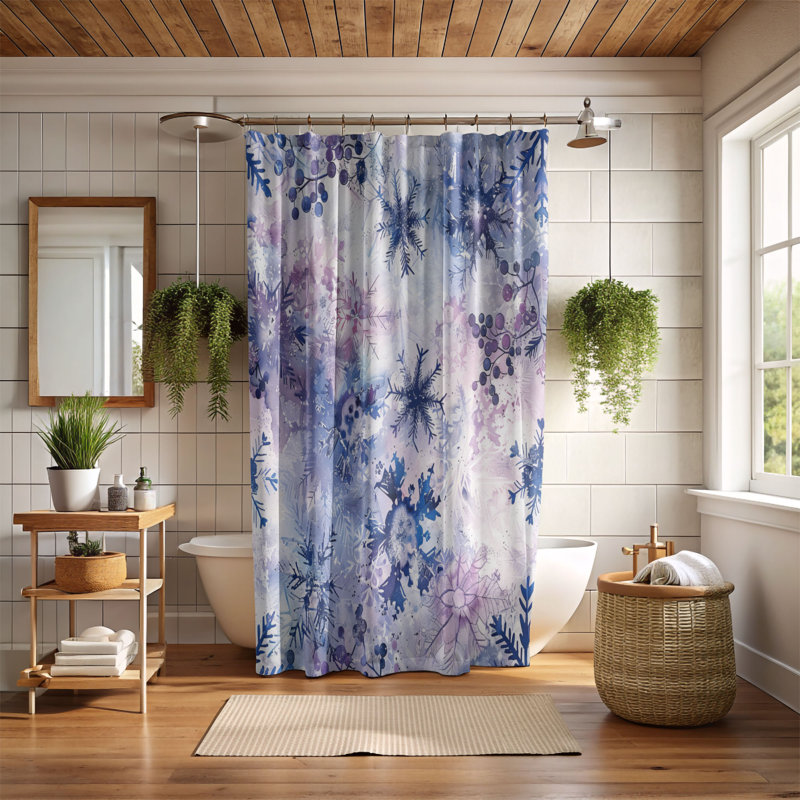 Cold Blooms - Premium Shower Curtain, 74"H x 71"W