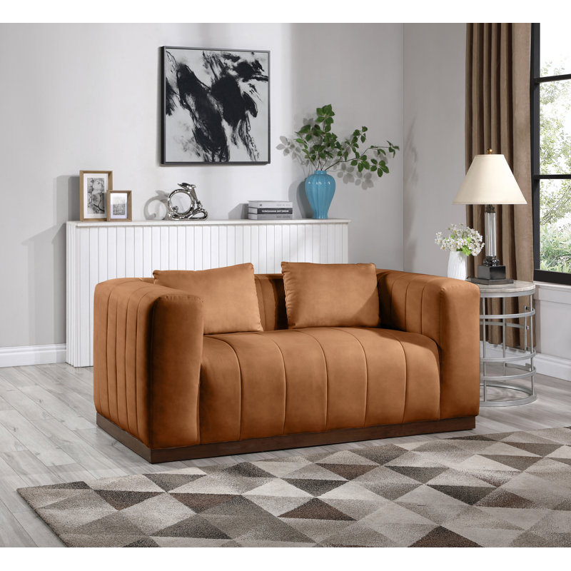 Causeuse en cuir Svetinka, Cuir cognac végétalien