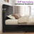 Full Size Modern Upholstered Bed Frame with Vertical Corduroy Headboard,Black-1470975466-1470975461
