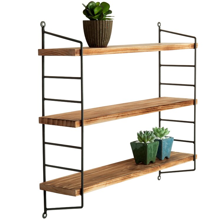 3 Piece Solid Wood Tiered Shelf with Adjustable Shelves