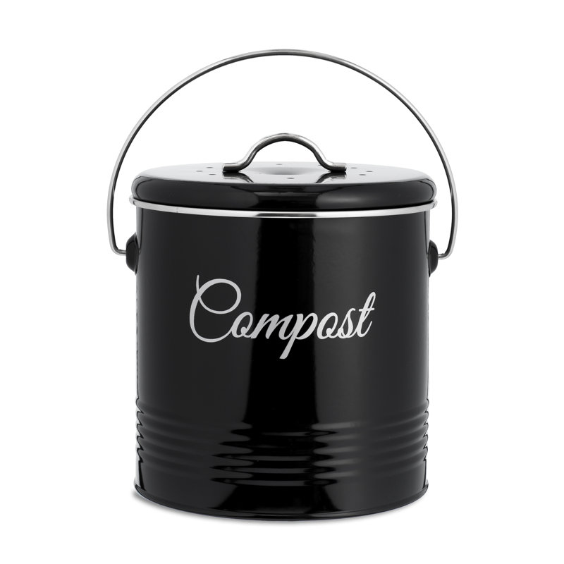 Vamyr Metal Odor Resistant Kitchen Composter, Glossy Black