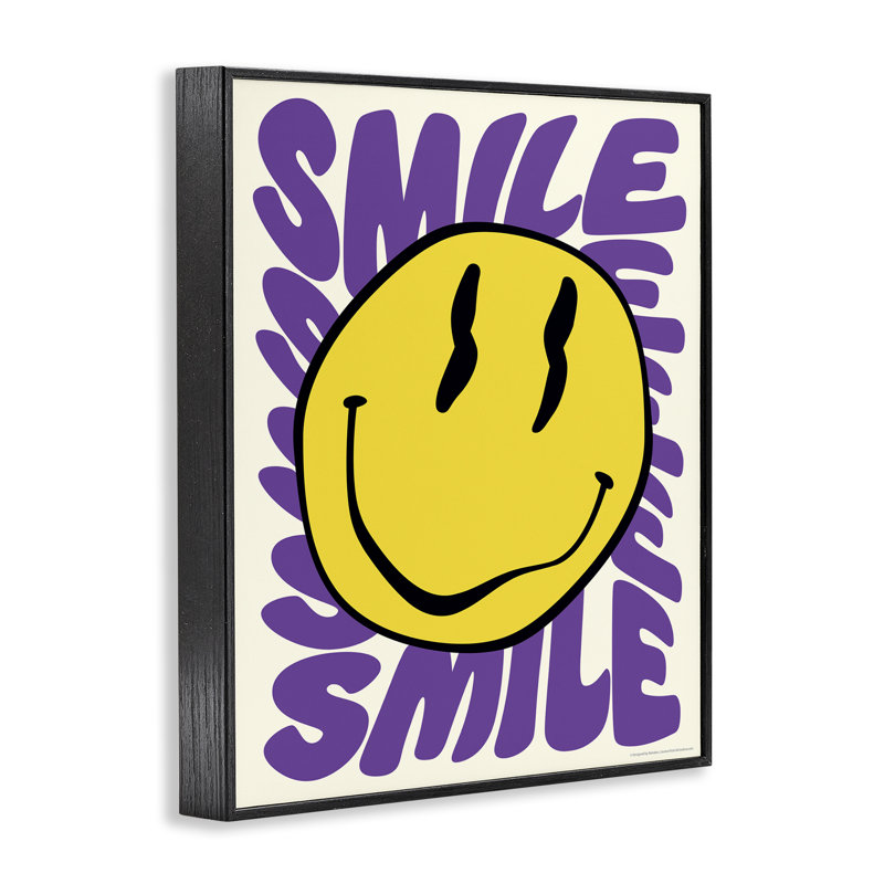«Groovy Smile», estampe numérique par Reinders, Giclée encadrée noir minuit, H 20 po x l 16 po