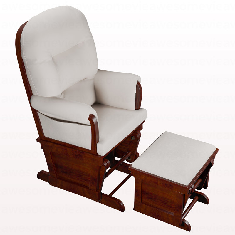 Fauteuil coulissant avec repose-pieds en microfibre beige, Beige, Espresso
