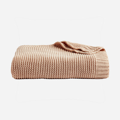 Jeté Splendid Synder Soft Knit, 50 x 70, brun clair