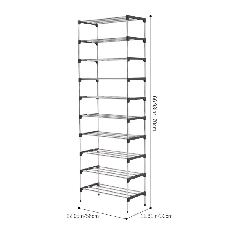 20 Pair Shoe Rack, Silver