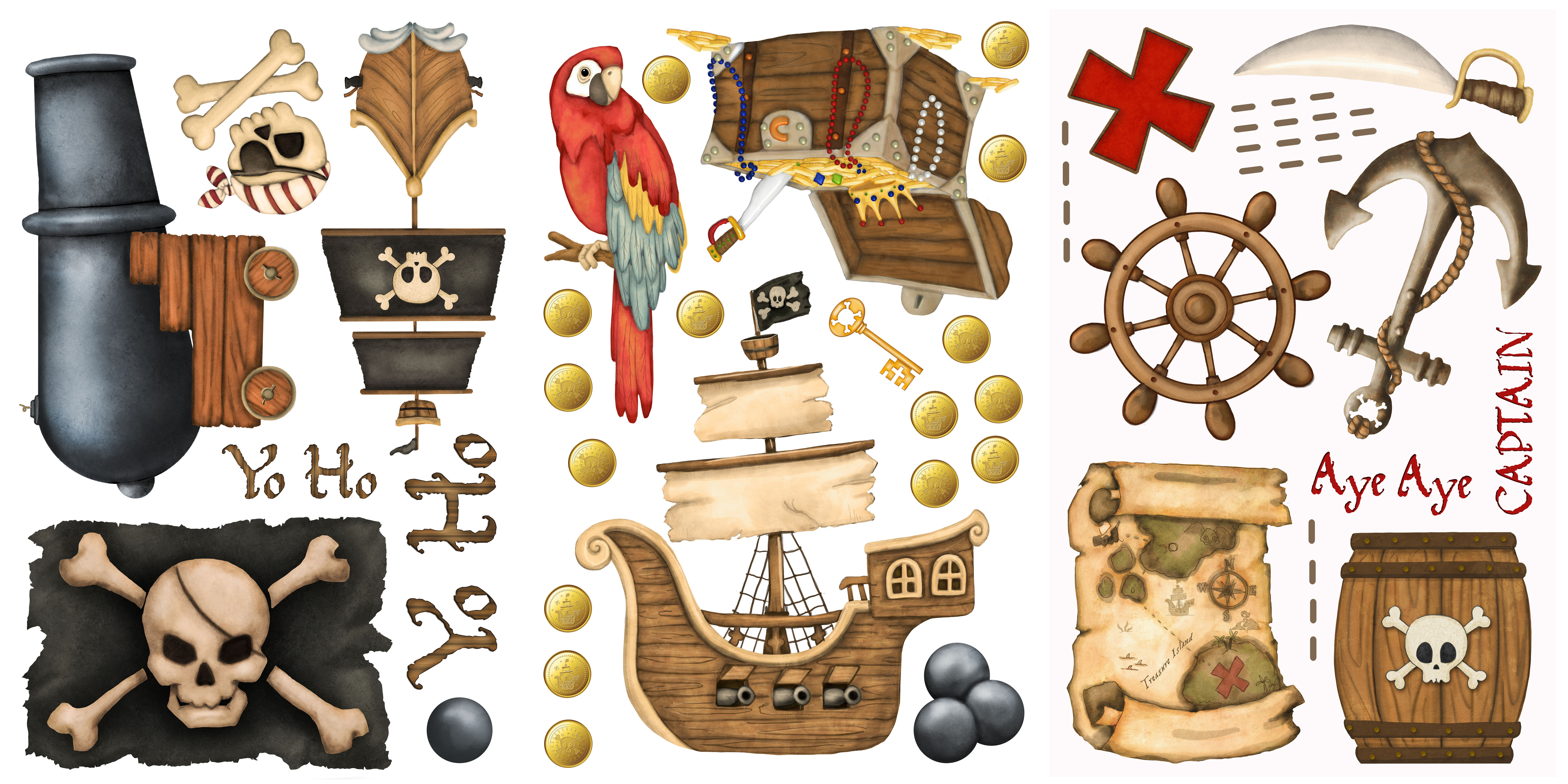 Borders Unlimited Pirate's Treasure Map Shower Curtain